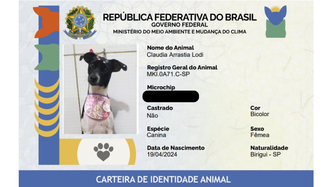 Logo do SIM Patinhas e um microchip